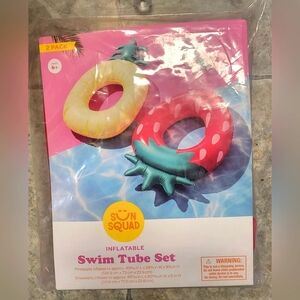 Sun Squad Inflatable Swim Tube Set / Set Of 2 Innertubes Pool Toys